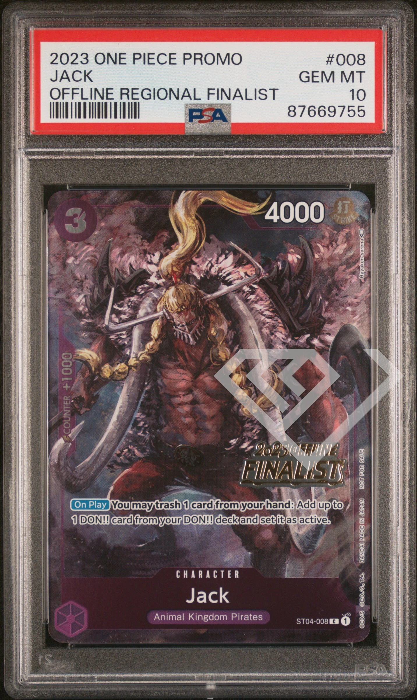 Jack st04-008 c alternate rare - 2023 offline regional finalist psa 10 english - grading supplies italia - official site Jack st04-008 c alternate rare - 2023 offline regional finalist psa 10 english