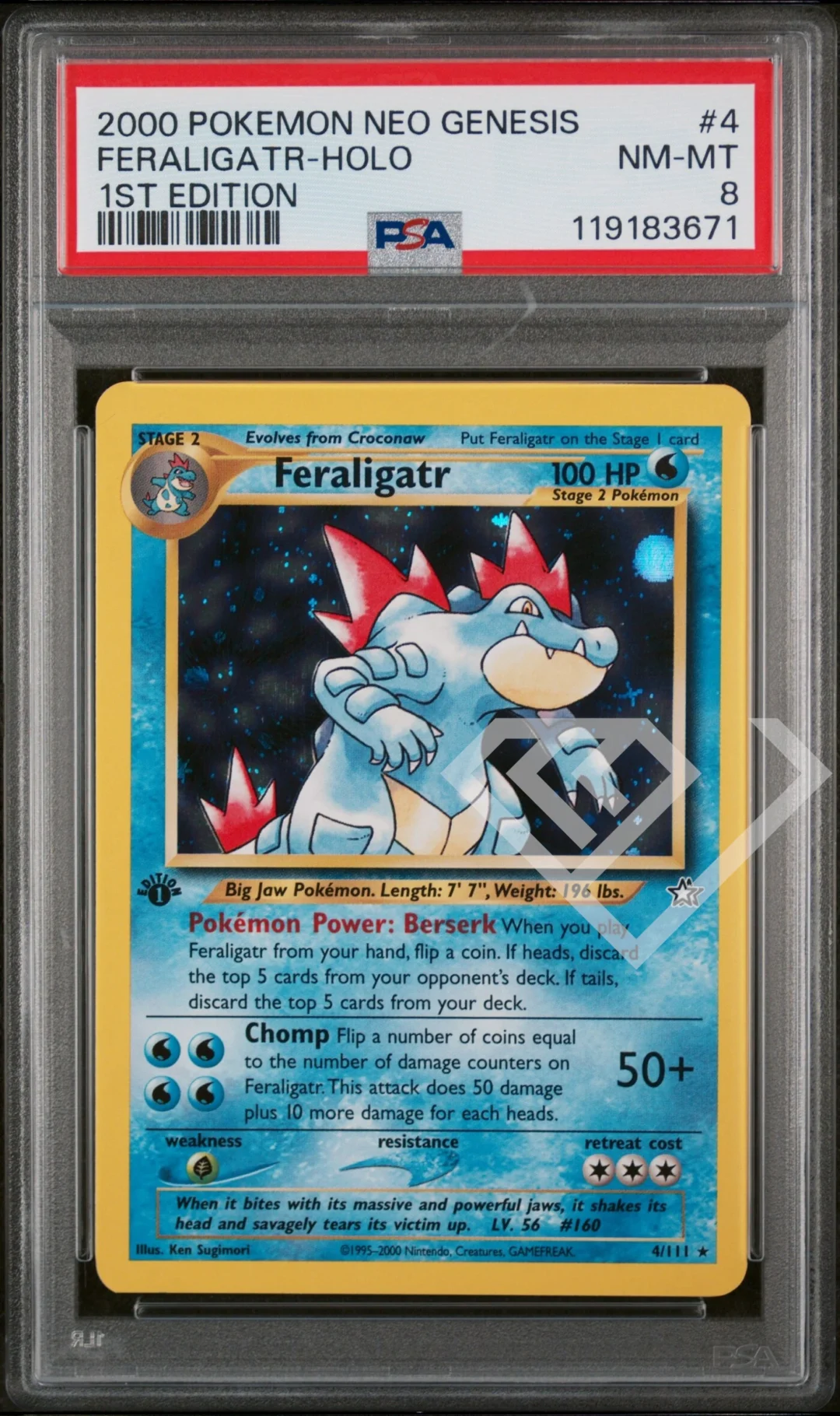 Feraligatr 4/111 Holo - Neo Genesis 1st Edition PSA 8 English