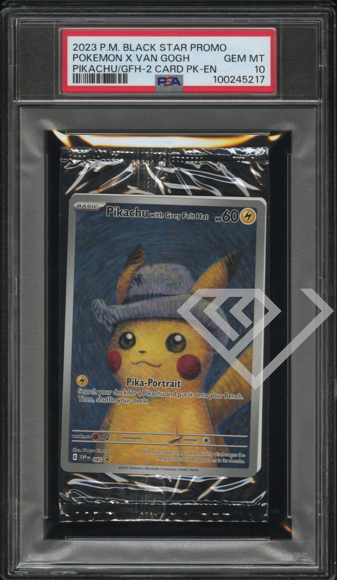 Pikachu with grey felt svp 085 promo - pikachu x van gogh psa 10 sealed english - grading supplies italia - official site Pikachu with grey felt svp 085 - black star promo pikachu x van gogh psa 10 english