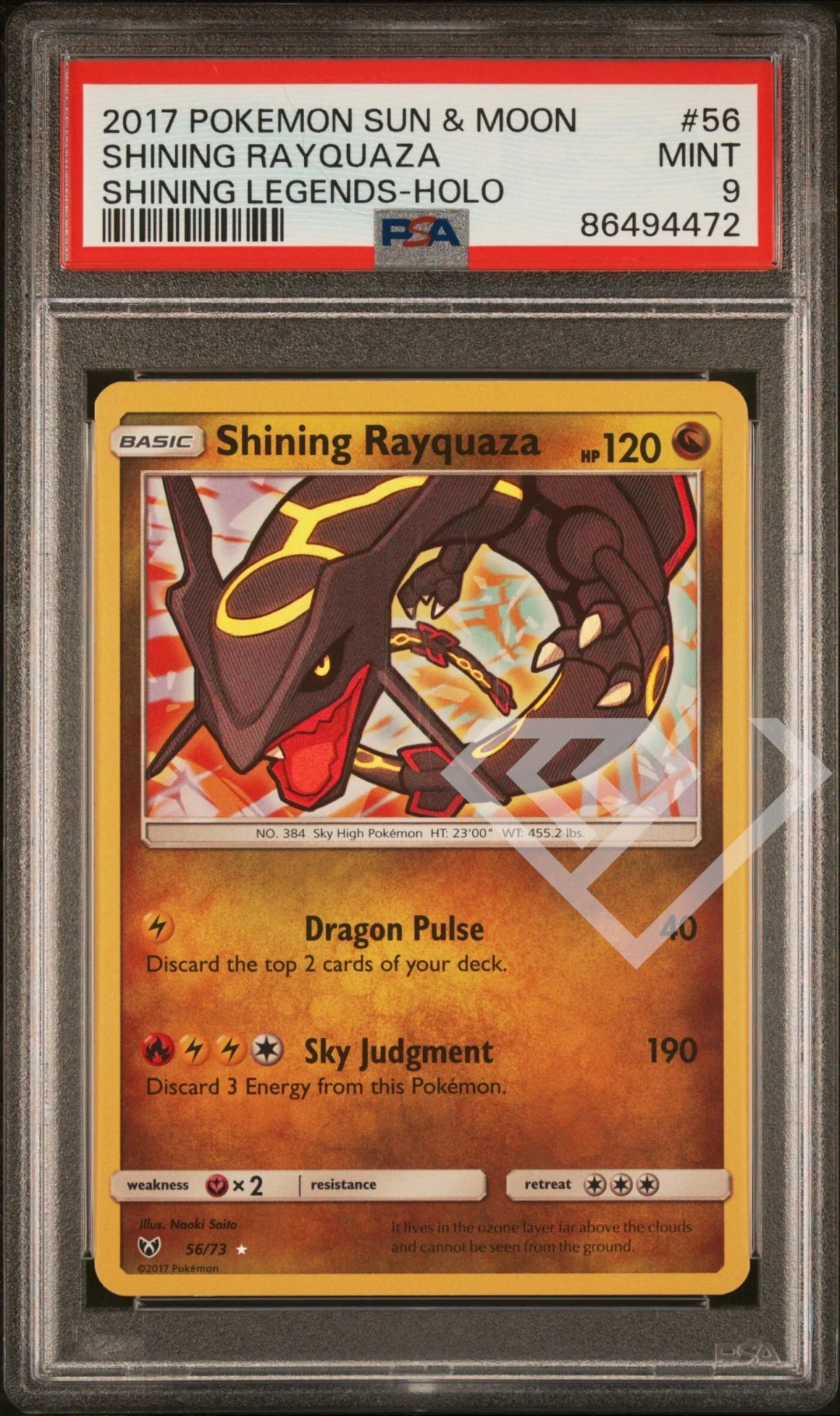 Shining Rayquaza 56/73 Holo - Shining Legends PSA 9 English