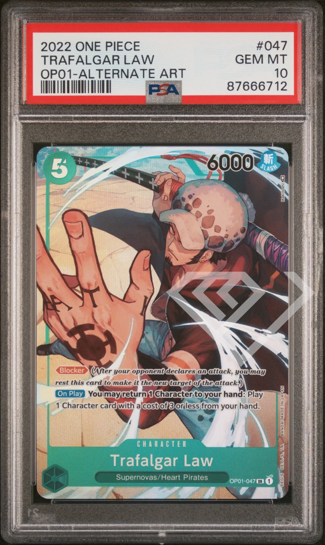 Trafalgar Law OP01-047 SR Alternate Art - PSA 10 English