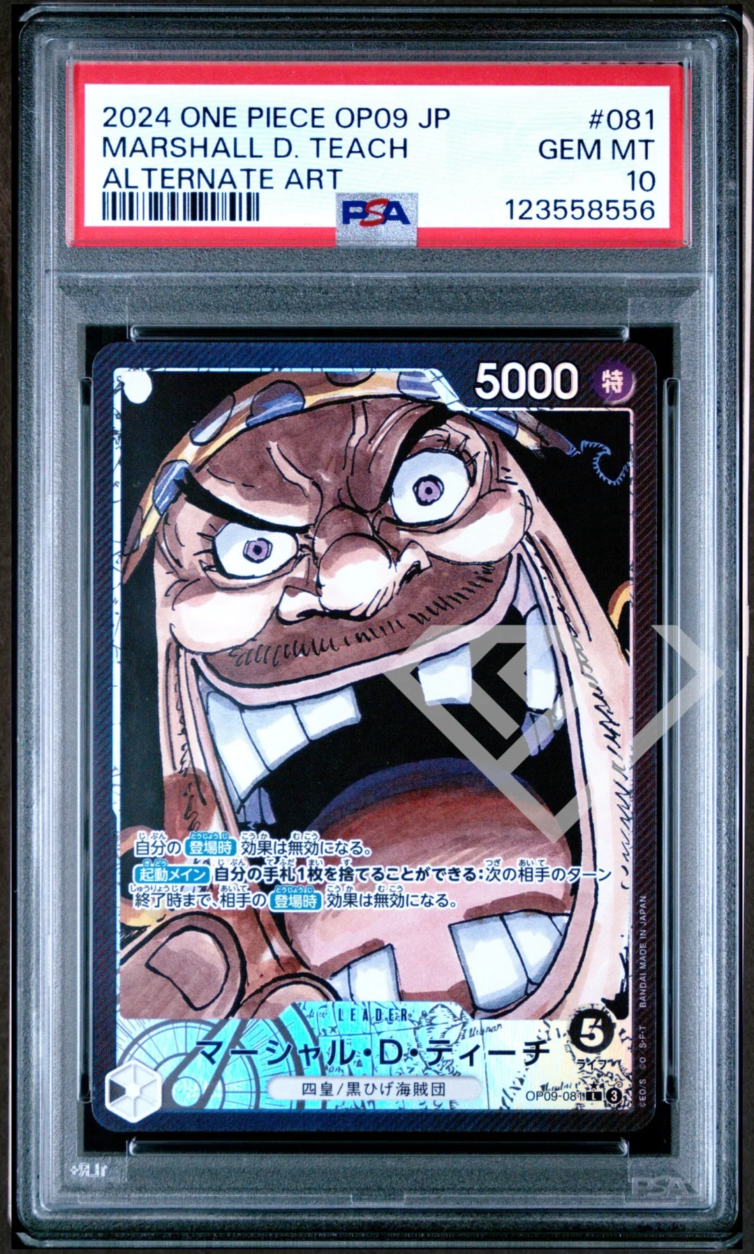Marshall D. Teach OP09-081 Leader Alternate Art - PSA 10 Japanese