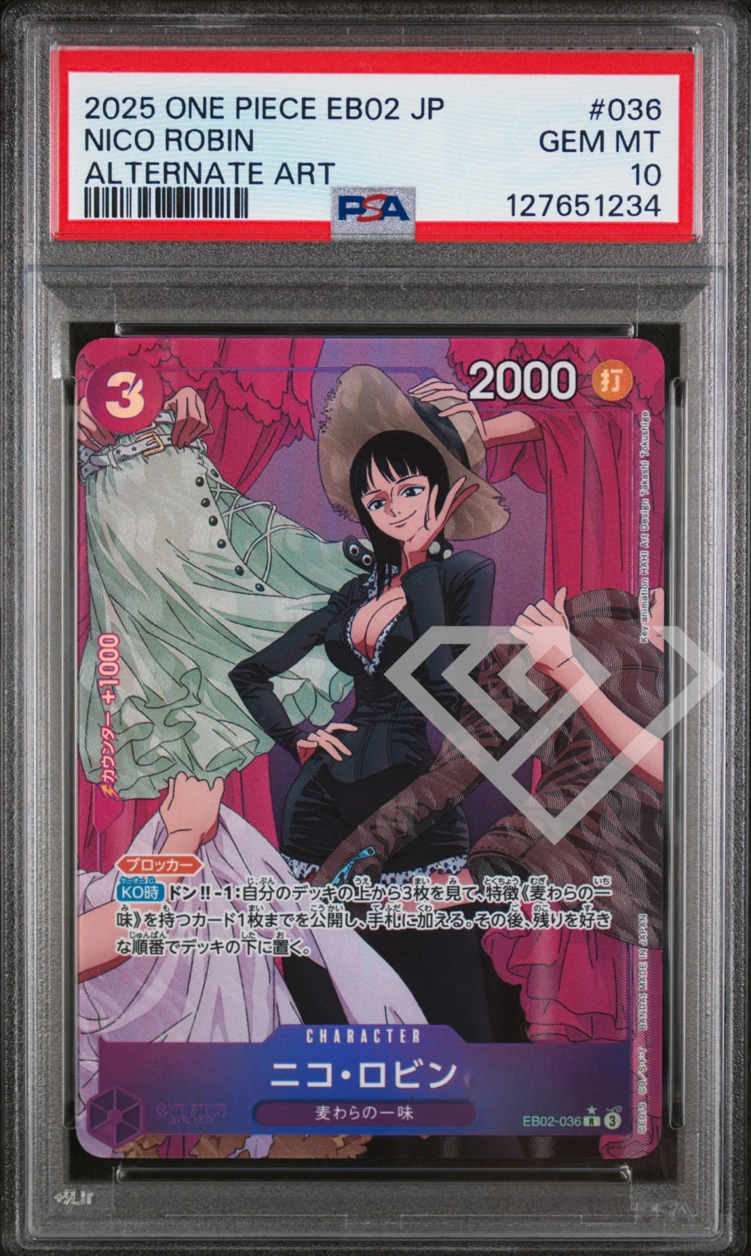 Nico Robin EB02-036 R Alternate Art - PSA 10 Japanese